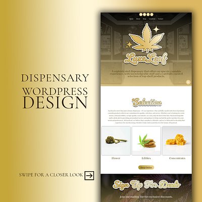 Cannabis Industry WordPress Website Design branding design designer elementor illustration logo ui web design web design for hire websites