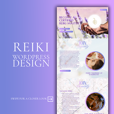 Reiki Business and Reiki Coach WordPress Website Design branding business coaching design designer elementor healing illustration logo reiki ui web design web design for hire websites
