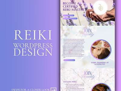 Reiki Business and Reiki Coach WordPress Website Design branding business coaching design designer elementor healing illustration logo reiki ui web design web design for hire websites