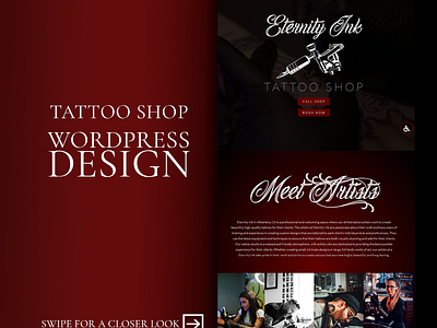 Tattoo Studio WordPress Web Design branding design designer elementor illustration logo tattoo tattooshop tattoostudio ui web design web design for hire websites