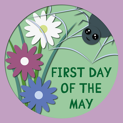 First day of the May 1 may adobe illustrator design graphic design illustration may nature postcard spring