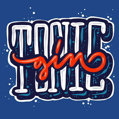 Gin Tonic bar branding calligraphy cocktail design drink gin tonic graffiti graphic design illustration lettering logo longdrink typography