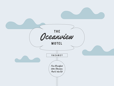 Oceanview Motel Logo and Branding Signage beach branding font illustration logo motel ocean vector
