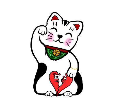 Luv Me Lucky Cat branding cartoon design graphic design illustration logo