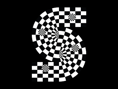 OK_36DAYS_10_S 36daysoftype 36dot 36dot s black and white checkerboard custom letter design geometric grid illustration letter s minimal monogram s
