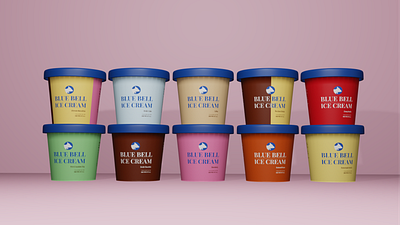 Blue Bell Ice Cream + Rebrand blender branding design illustration