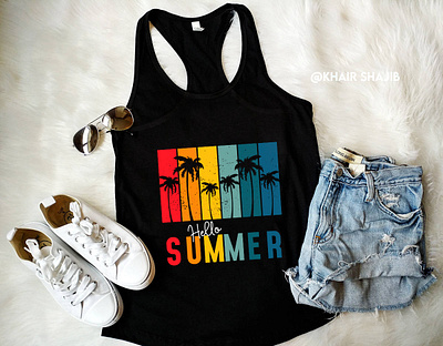 Hello Summer | Summer Vibes Only Summer Beach Sunset Vintage tropical