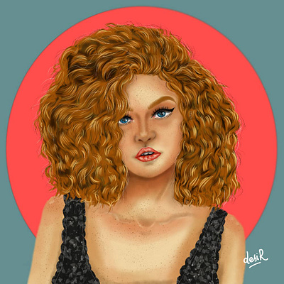 curly girl design digital ar graphic design illustration vector