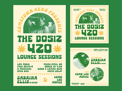 420 Lounge Sessions Poster and Social Graphics 420 cannabis delta do512 green high joint lounge marijuana music session weed