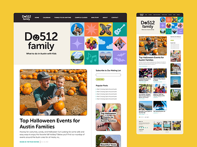 Do512 Family Website Design austin blog colorful editorial family friendly kid landingpage rebrand redesign texas things to do uiux website