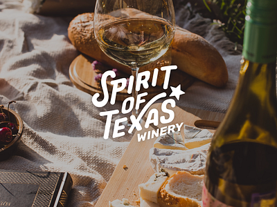 Spirit of Texas Winery Logo branding calligraphy design early texas logo spirit of texas winery star typography winery
