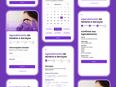 Appointment Page - Mobile aesthetics appointment interface landing page mobile ui web design