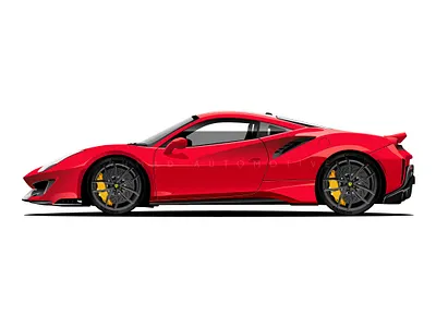 Ferrari 488 Pista car ferrari graphic design illustration pista racing red vector