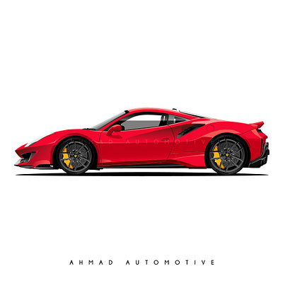 Ferrari 488 Pista car ferrari graphic design illustration pista racing red vector