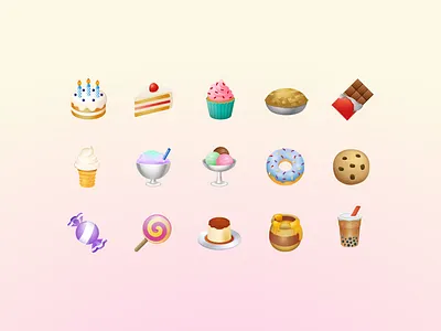 classic sweets emoji cake design emoji expression icons8 illustration illustrator smile sweet ui vector