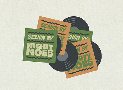 MightyMoss Record Pile album cover art design graphic design illustration mightymoss record record cover records typography vector