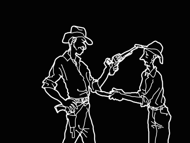 Old West Jedi farmer after effects animated gif animation cartoon drawing farmer gif hand drawn illustration illustrator light saber motion graphics western