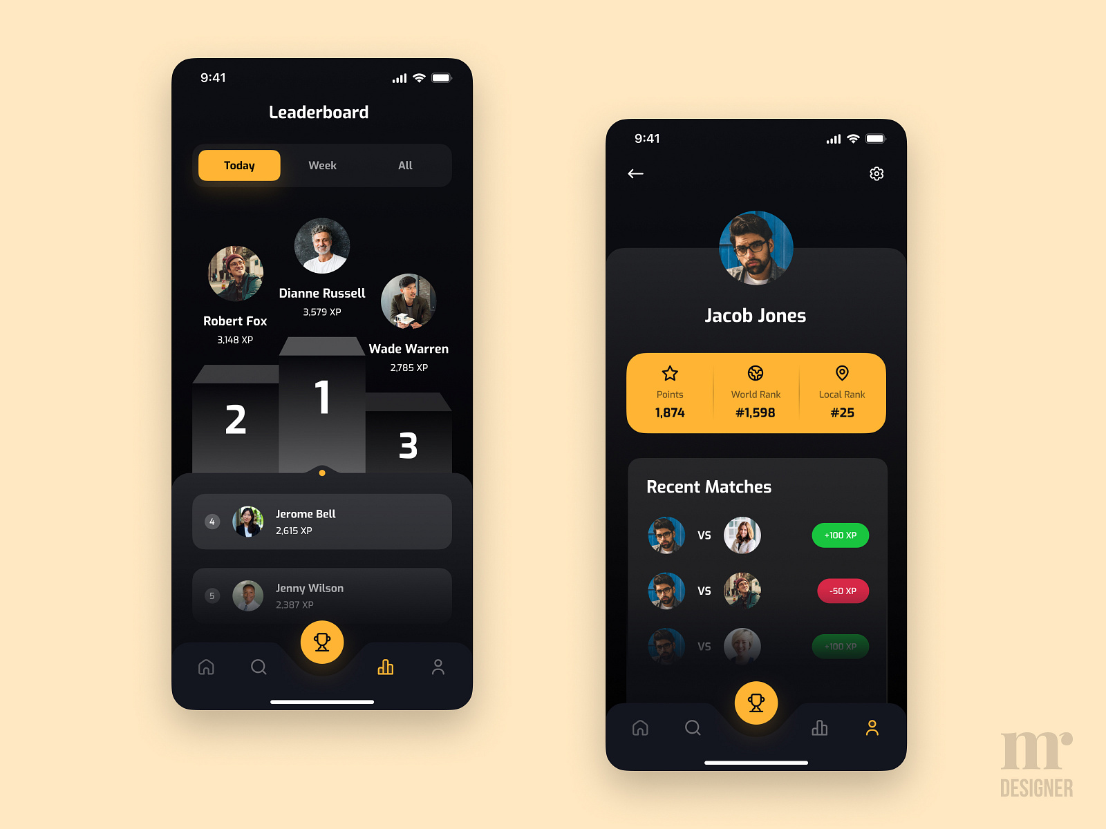 Game Leaderboard Screens - Daily UI 019 by Pratik Soni on Dribbble