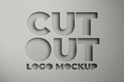 Free Cut Out Paper Logo Mockup PSD free mockup freebies logo mockup mockup mockup design mockup psd psd mockup