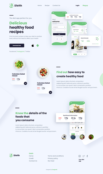 Dielth Application case study (Goodbrief) app app design application design branding case study design fictional goodbrief graphic design lorem ipsum ui