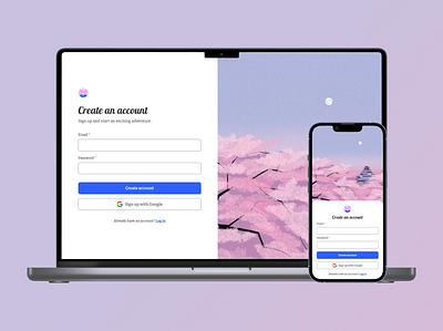 Sign up - Daily UI 001 app design desktop sign up travel ui ux uxui