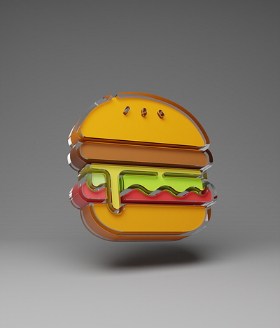 3D burger 3d blender burger food icon