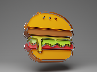 3D burger 3d blender burger food icon