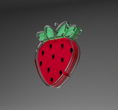 3d strawberry icon 3d fruit glass icon strawberry