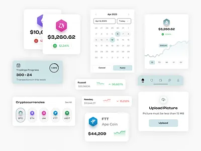 Crypto Mobile & Web App UI Elements Components animation app app ui apps design brand design business cover design dailyuichallenge dashboard app dashboard template design design system graphic design illustration inspiration logo motion graphics typography ui ux