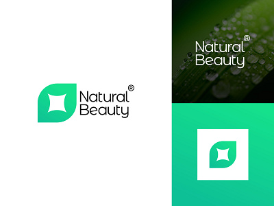 Natural Beauty - Beauty, Spa, Skincare, Cosmetics Logo Design brand identity branding care design icon identity leaves logo logo design minimal modern logo design skin star star leaf logo design symbol