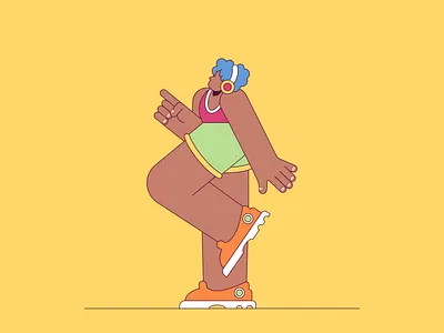 People having fun! 9/25 girl happy headphones headset illustration sneakers ui vector vibing woman