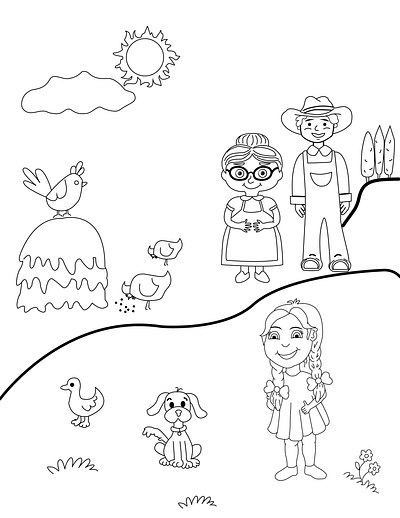 Children's Coloring Book cute design graphic design graphicdesign illustration nature summer coloring vector