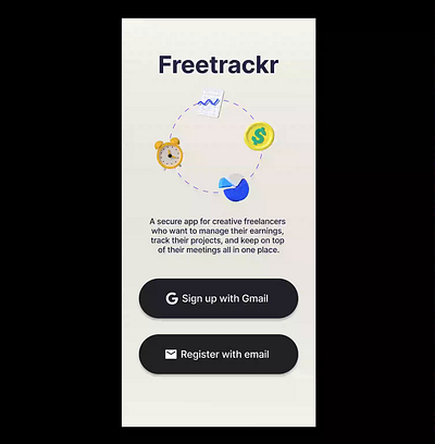 Freetrackr- Freelancer app concept branding design dribbble figma freelance payments prototype ui ux