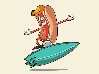 Vintage Surfing Hotdog design hotdog illustration illustration junkfood junkfood vector surf surfing surfing vector vector vector hotdog surf vector surf vintage vector