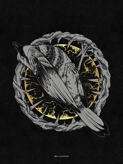 Wasting Angels - Dead Bird bird coveralbum darkart design designtshirt graphic design illustration nature