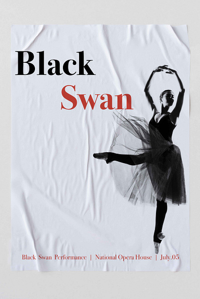 black swan ballet show ballet black swan design graphic design illustration minooakbari poster poster design