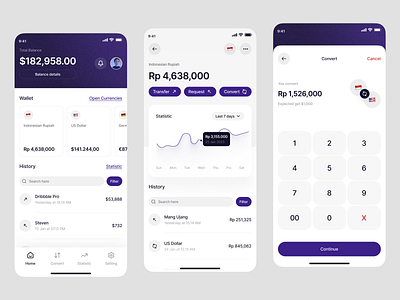 Multi Currency Banking App branding design graphic design illustration ui uidesign ux web