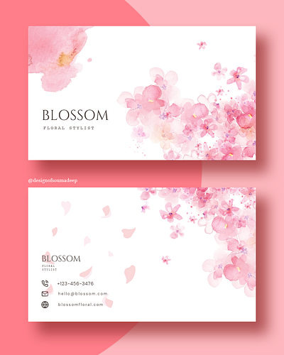 Floral pattern business card 3d animation branding graphic design logo motion graphics ui