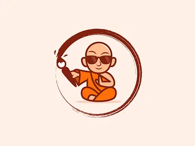Design Guru guru illustration logo mascot modern playful zen