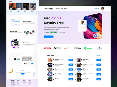 Music Landing page UI Design agency agency landing page home page homepage landing page landing page design modern music music landing page streaming ui ui design uiux ux web web design website website design