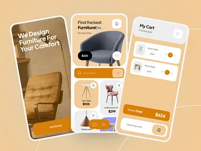 Interior App Ui design project Presentation app app ui branding design figma illustration lendingpage mobile app ui ui design uiux web design xd