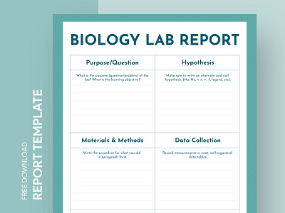 Biology Lab Report Free Google Docs Template biology biologyreport card docs document google high print printing report reports school student template templates