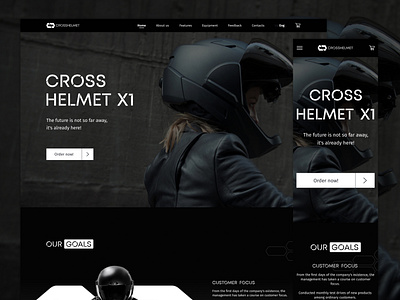 CrossHelmet. Website animation branding cart design ecommerce figma illustration landing page typography ui ux web design