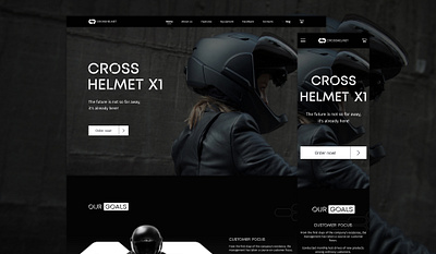 CrossHelmet. Website animation branding cart design ecommerce figma illustration landing page typography ui ux web design