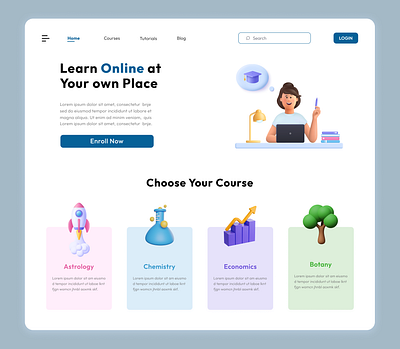 Online Education graphic design online education product design uiux web design web home page