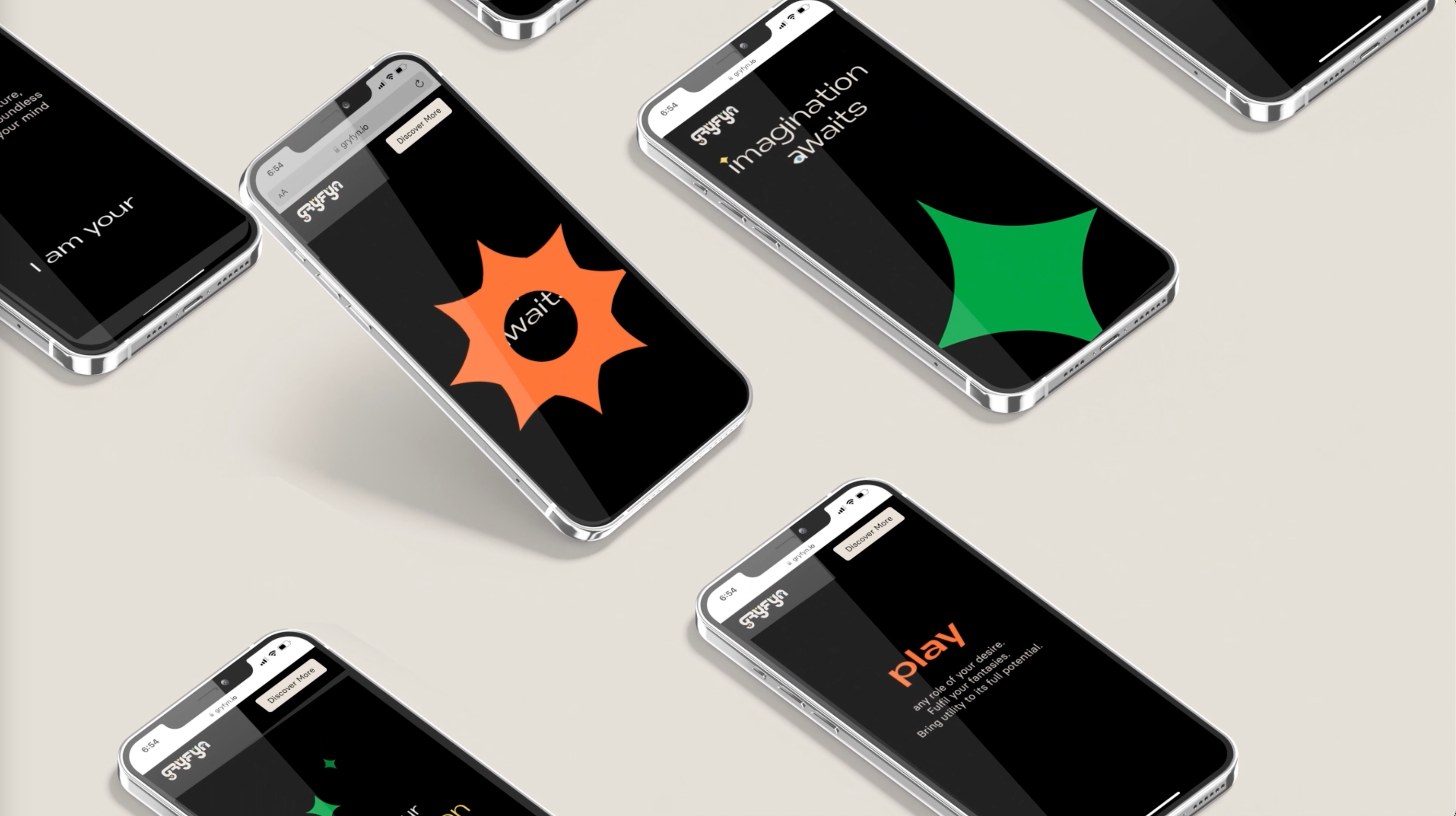 Gryfyn Visual Identity app branding crypto curious design explore graphic illustration logo metaverse nft play tech type typography ui vector visual identity wallet