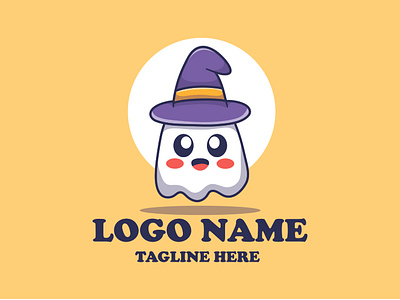 Cute Witch Ghost cute ghost logobrand witch