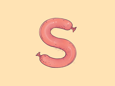 36 Days of Type: Sausage 36 days of type art chorizo design drawing hot dog illustration s salchicha sausage type typography