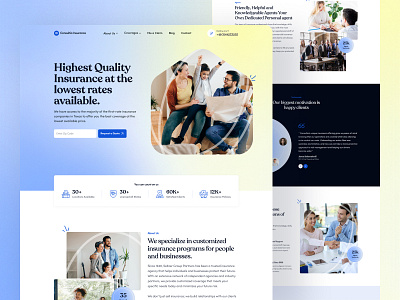 Insurance Consulting Website Design advisor agent business colorful consultant consulting finance gradient health home insurance insurance investment landing page uiux webdesign