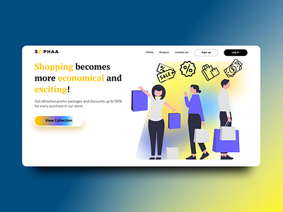 SHOPAA Landing Page dailyuichallenge figma gradation landingpage shoppinglandingpage ui uidesign uiux